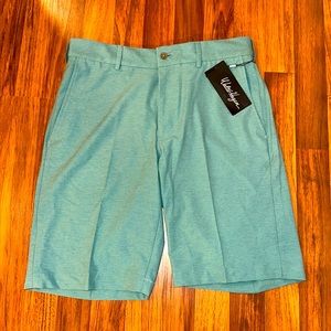 Walter Hagen Mens Golf Shorts Blue Stretch Flat Front Pockets Size 32 *NWT